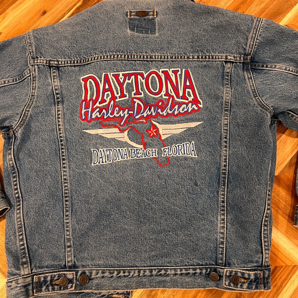 Vintage Denim Kyle Petty Harley Davidson Jean Jacket - Picture 2 of 7